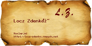 Locz Zdenkó névjegykártya
